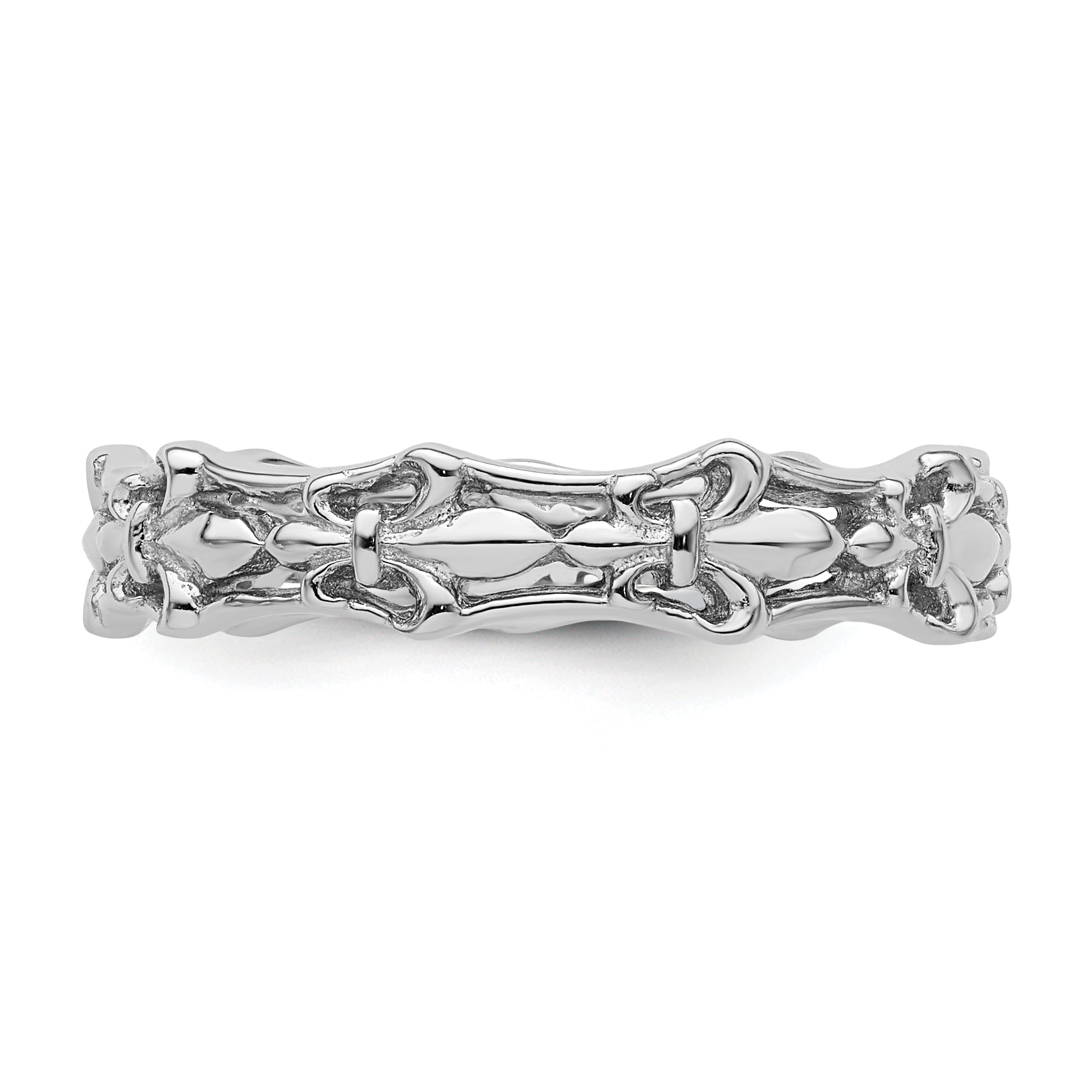 Sterlingsilber Stapelbar Expressions Poliert Fleur De Lis Ring