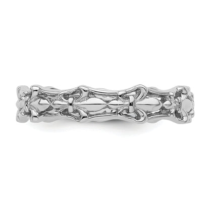 Sterlingsilber Stapelbar Expressions Poliert Fleur De Lis Ring