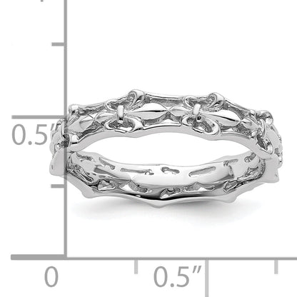 Sterlingsilber Stapelbar Expressions Poliert Fleur De Lis Ring