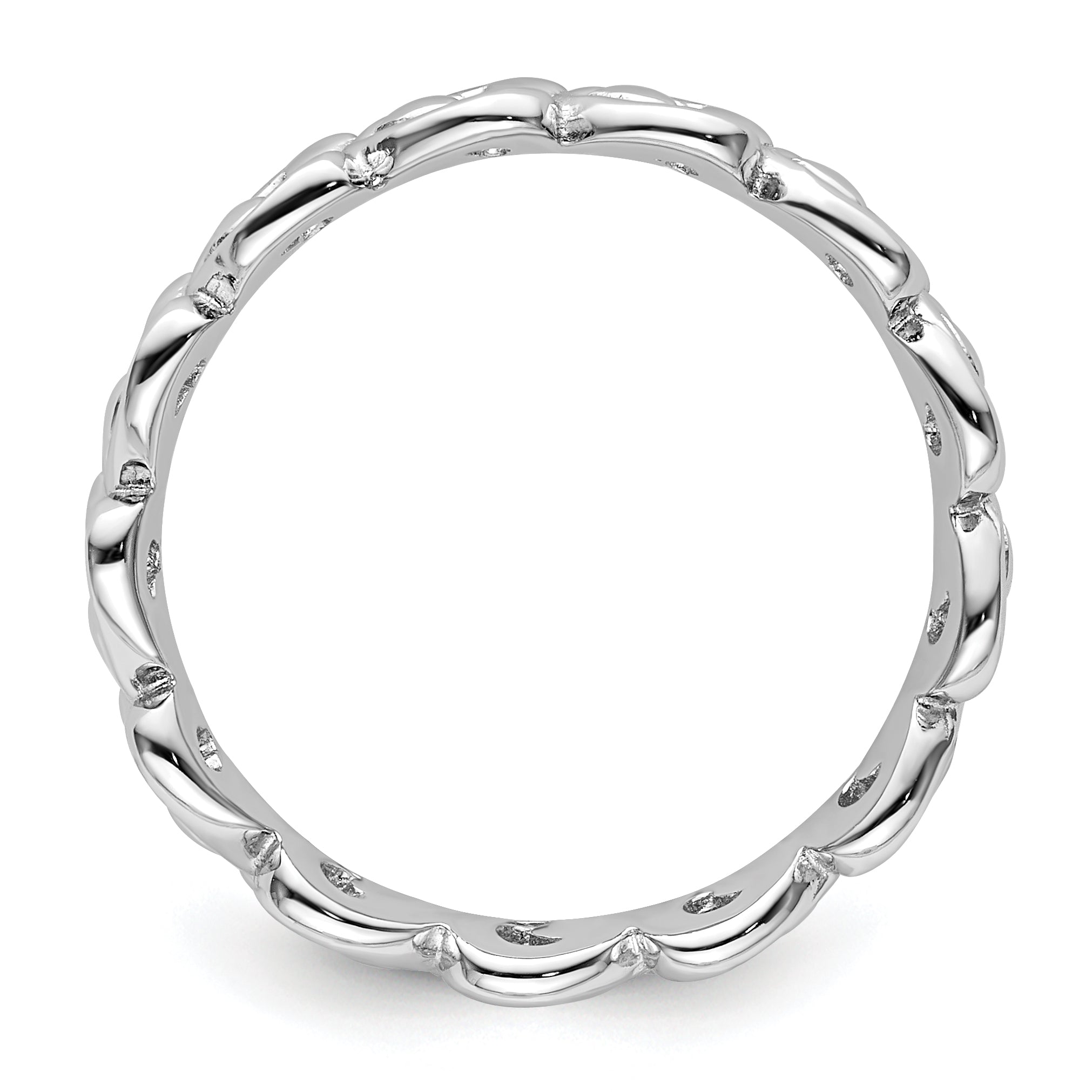 Sterlingsilber Stapelbar Expressions Poliert Herz Ring