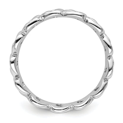Sterlingsilber Stapelbar Expressions Poliert Herz Ring