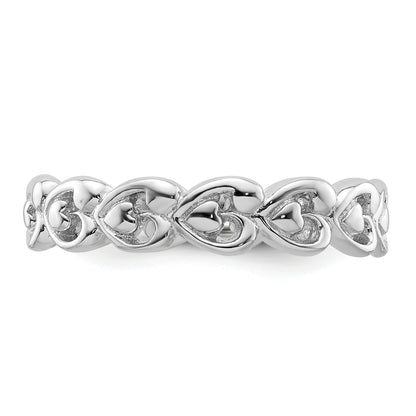Sterlingsilber Stapelbar Expressions Poliert Herz Ring