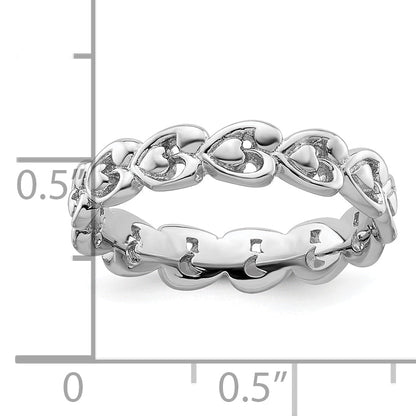 Sterlingsilber Stapelbar Expressions Poliert Herz Ring