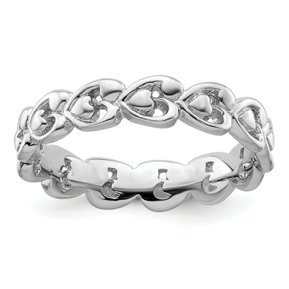 Sterlingsilber Stapelbar Expressions Poliert Herz Ring