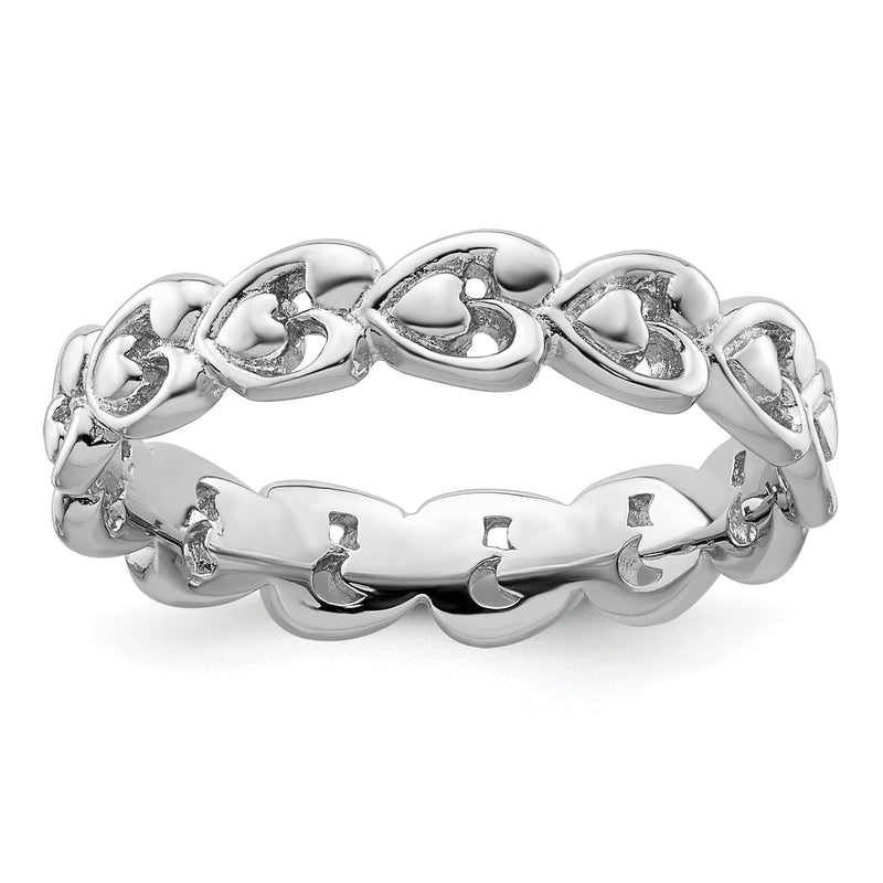 Sterlingsilber Stapelbar Expressions Poliert Herz Ring