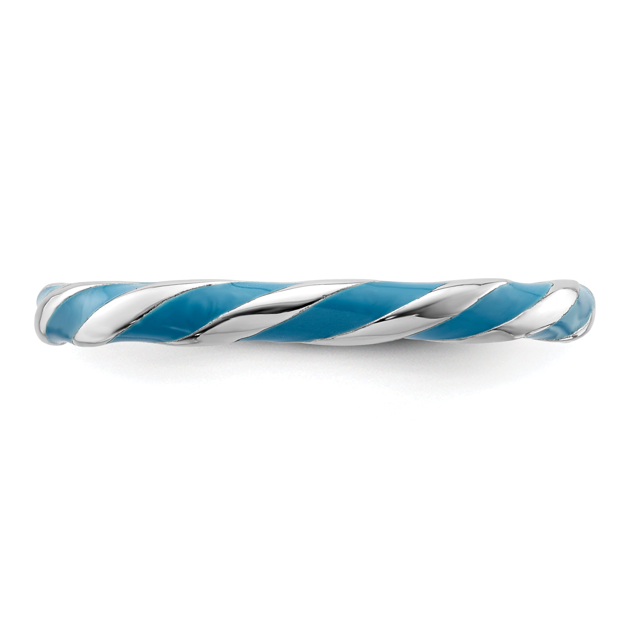 Sterlingsilber Stapelbar Expressions Gedreht Blau Emailliert Ring