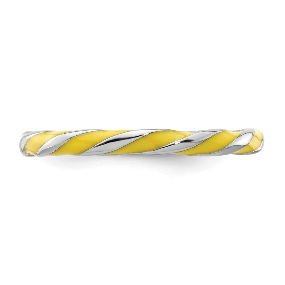 Sterlingsilber Stapelbar Expressions Gedreht Gelb Emailliert Ring
