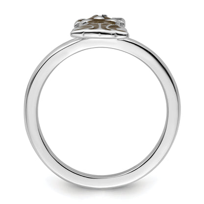 Sterlingsilber Stapelbar Expressions Braun Emailliert Hund Ring