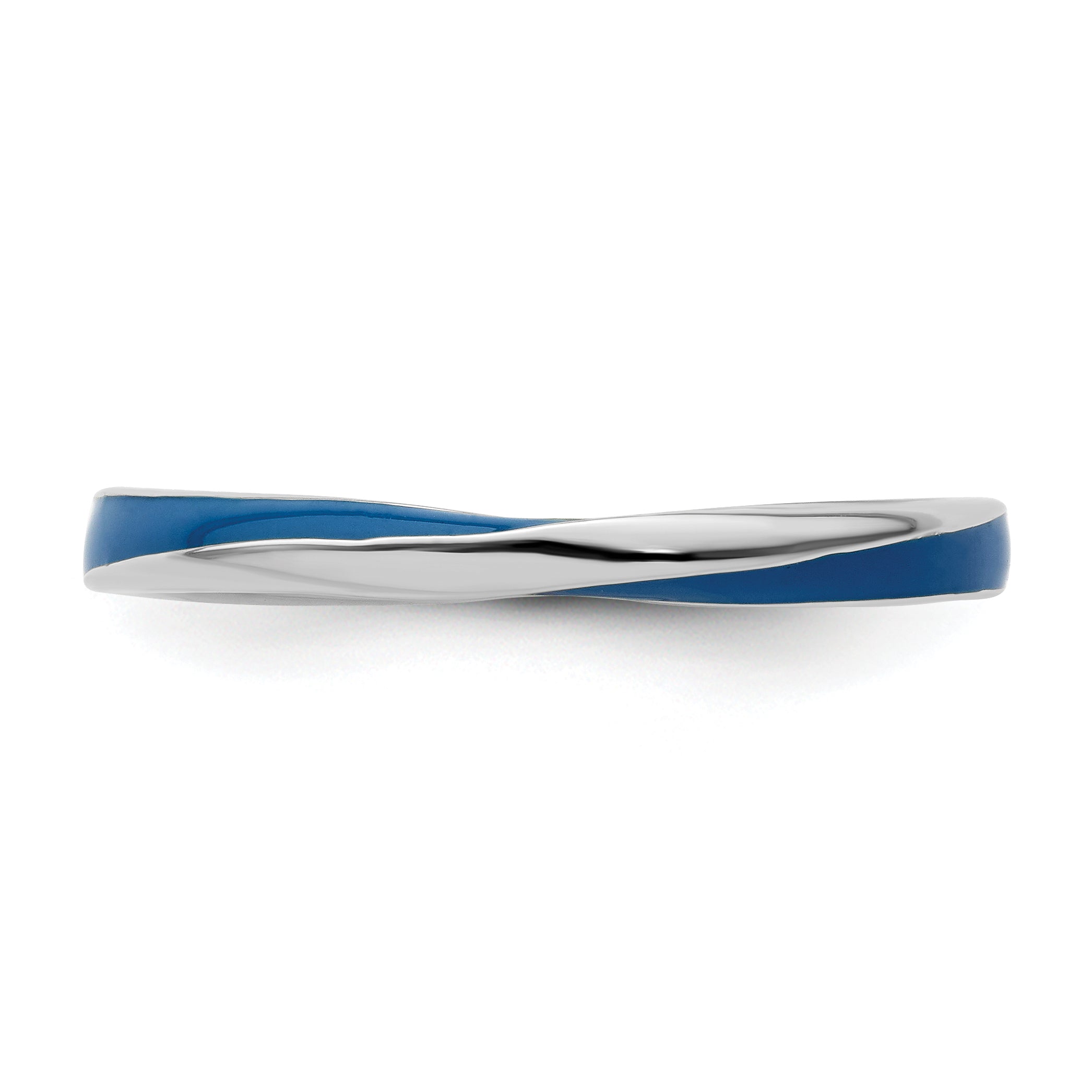 Sterlingsilber Stapelbar Expressions Gedreht Blau Emailliert Ring