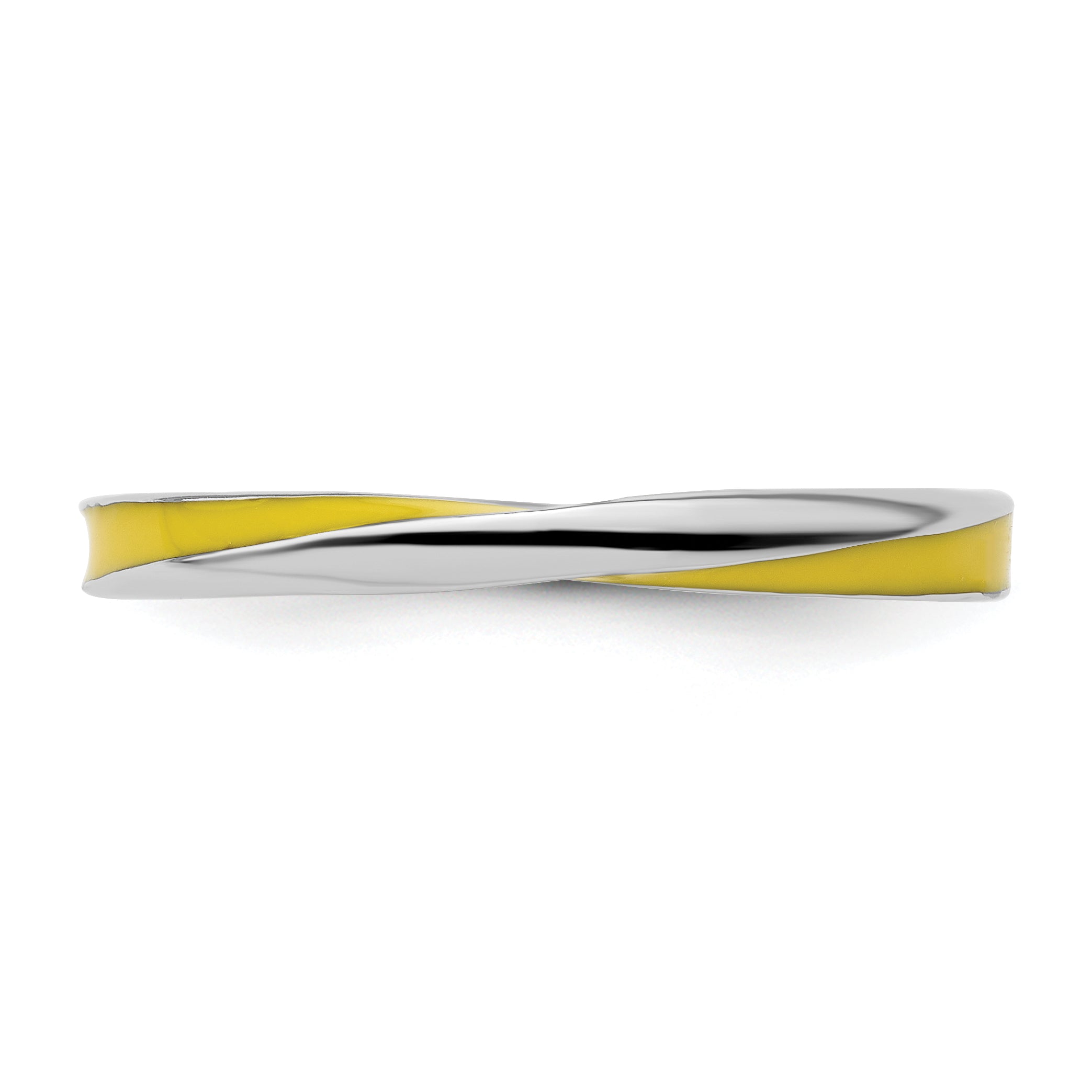 Sterlingsilber Stapelbar Expressions Gedreht Gelb Emailliert Ring