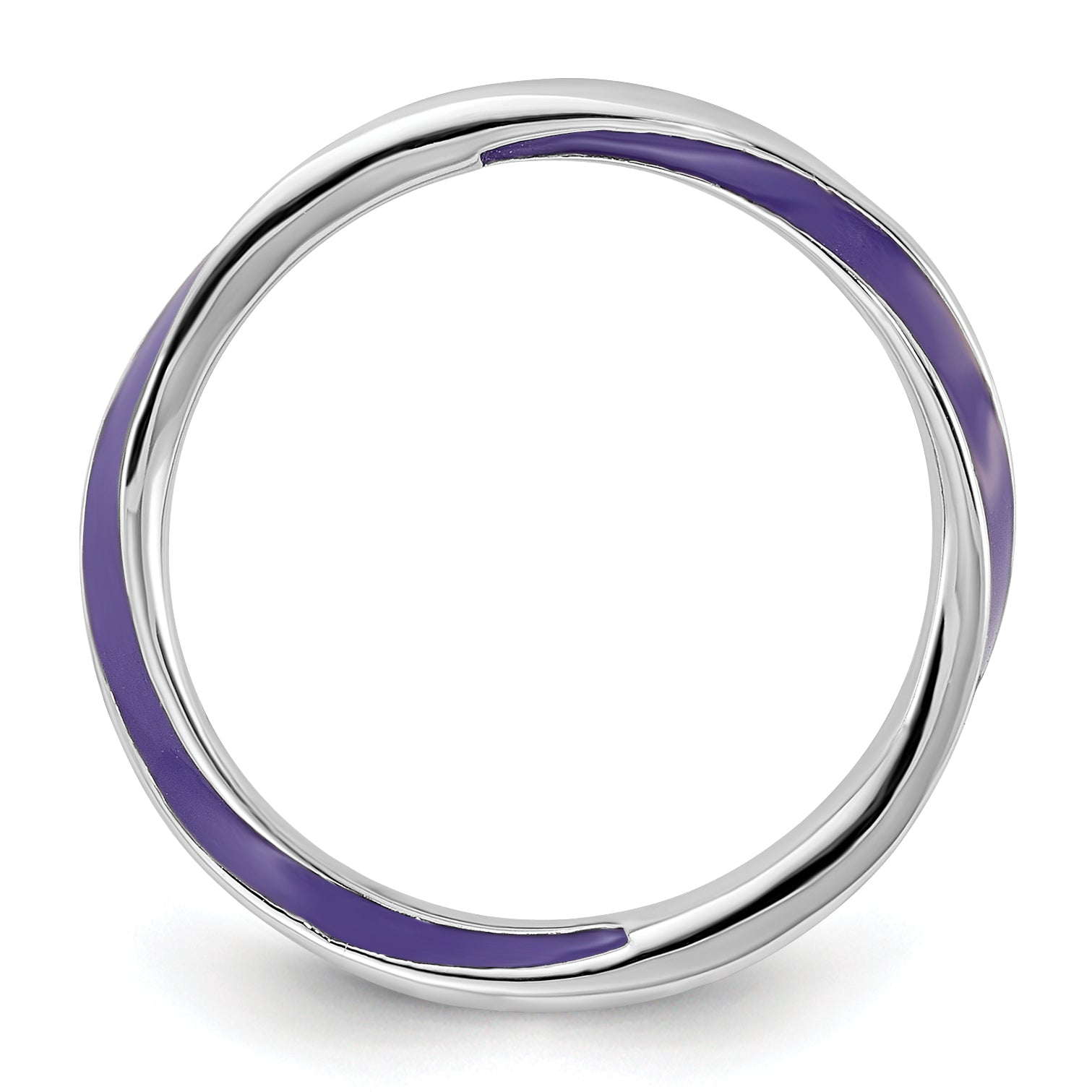 Sterlingsilber Stapelbar Expressions Gedreht Lila Emailliert Ring