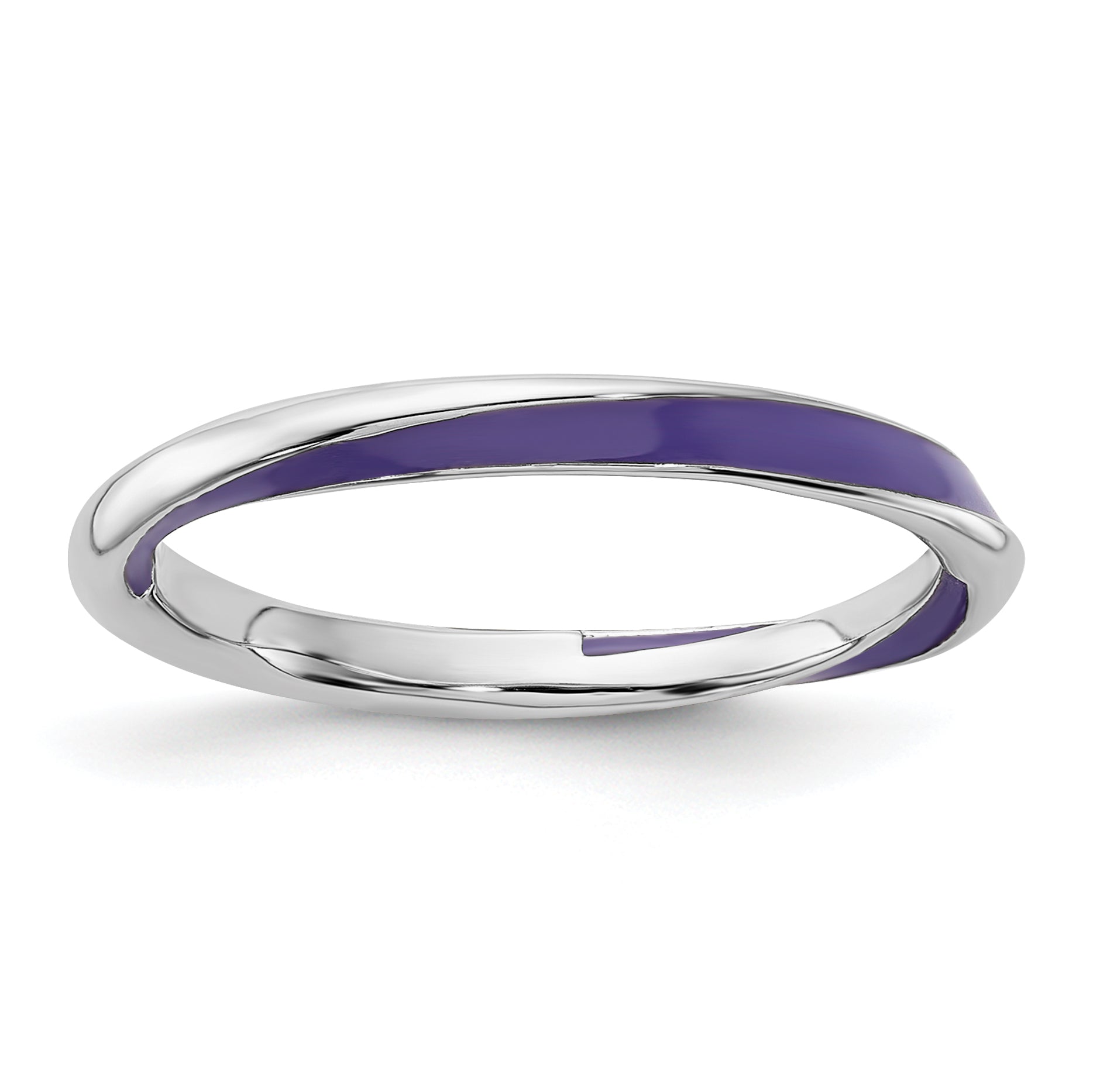 Sterlingsilber Stapelbar Expressions Gedreht Lila Emailliert Ring