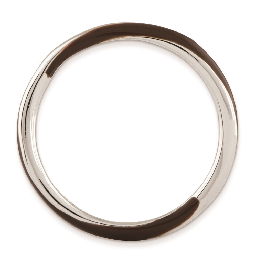 Sterlingsilber Stapelbar Expressions Gedreht Braun Emailliert Ring