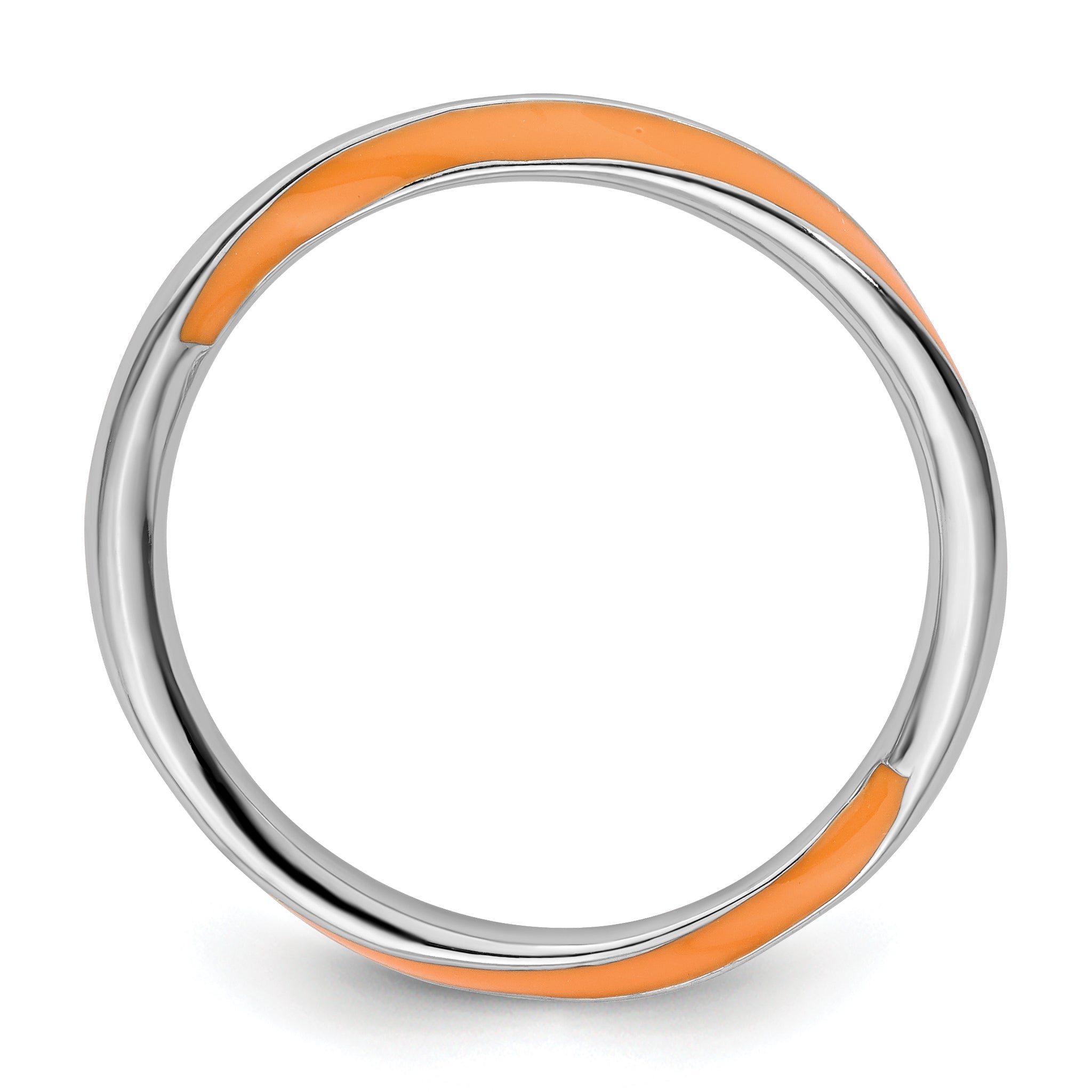 Sterlingsilber Stapelbar Expressions Gedreht Orange Emailliert Ring