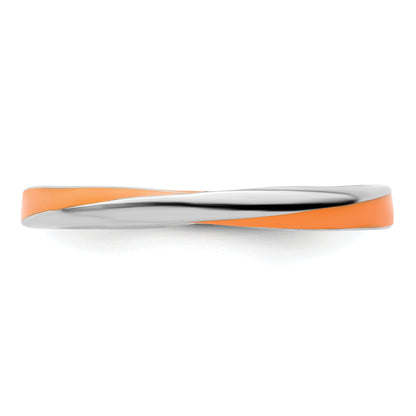 Sterlingsilber Stapelbar Expressions Gedreht Orange Emailliert Ring