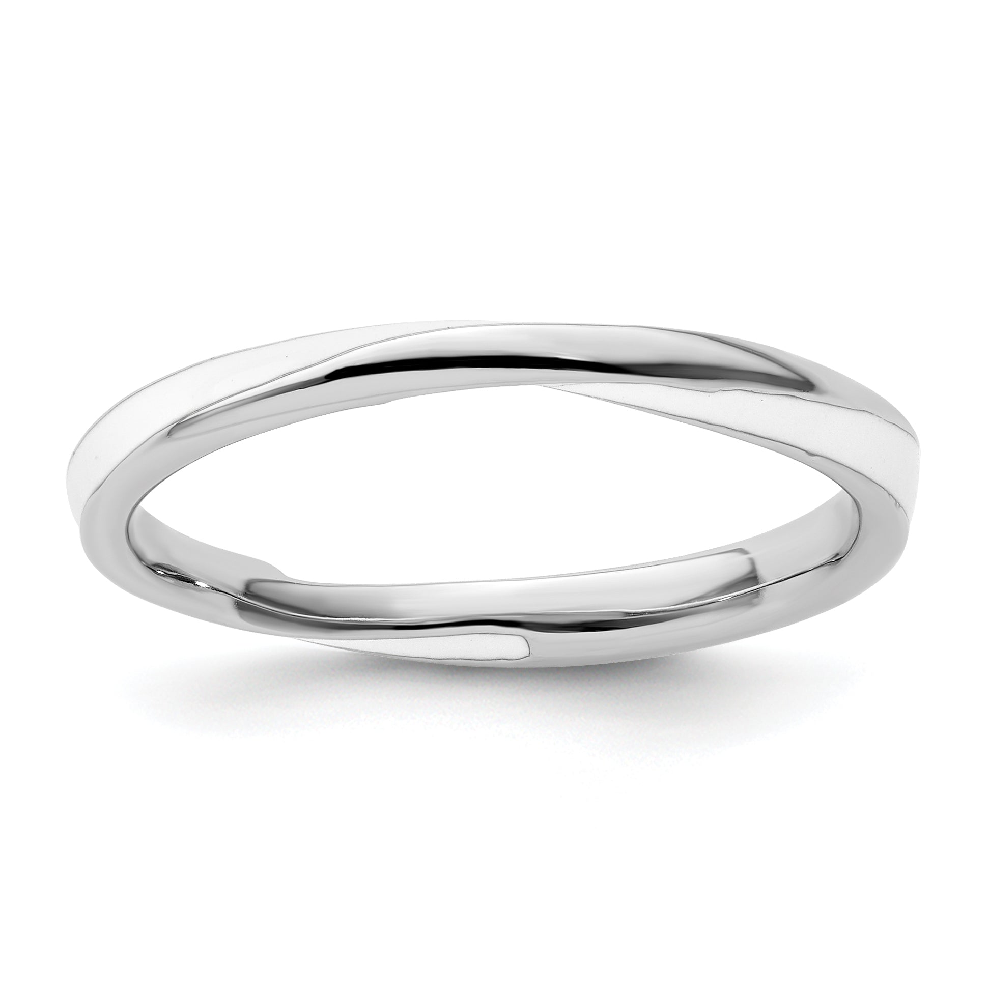Sterlingsilber Stapelbar Expressions Gedreht Weiß Emailliert Ring