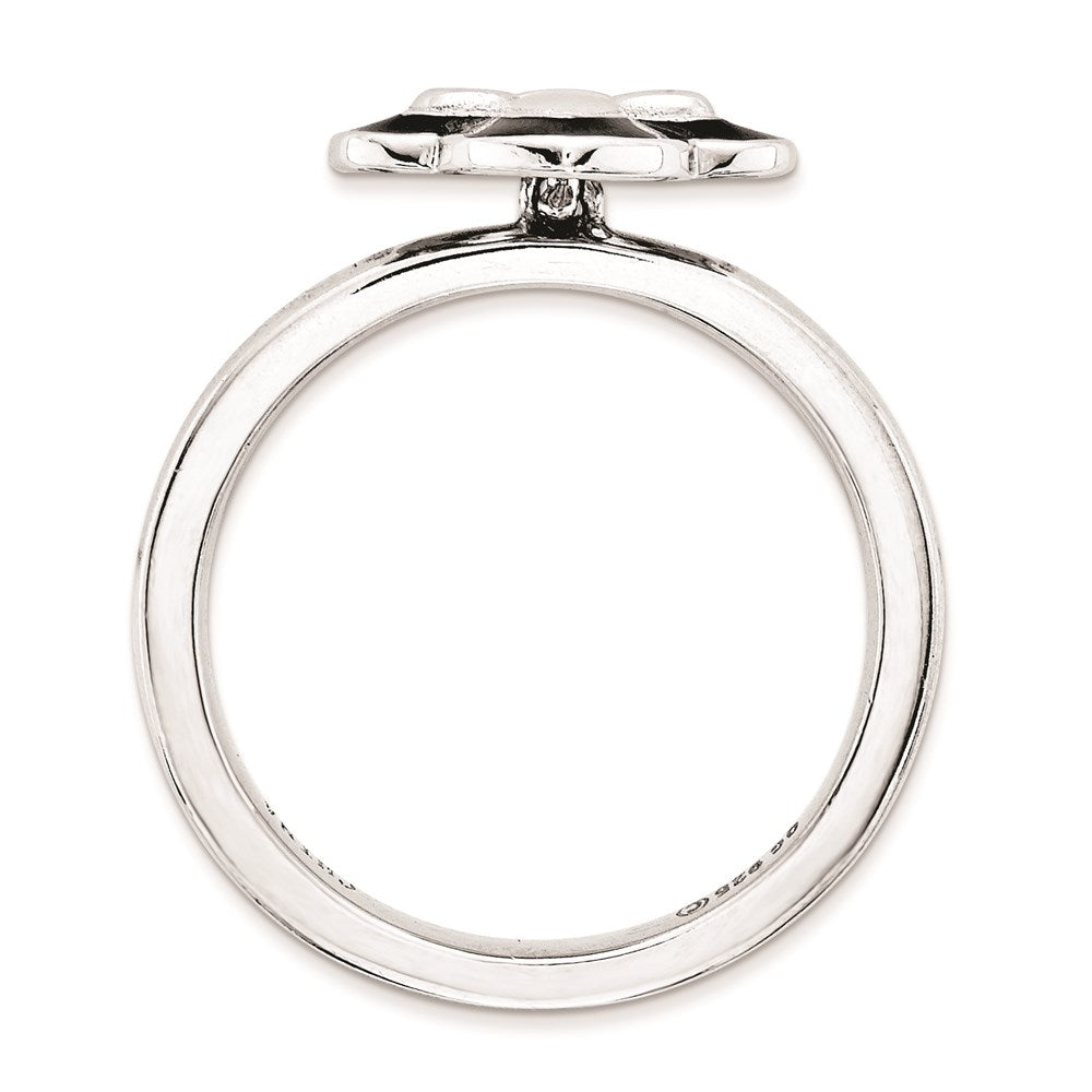 Sterlingsilber Stapelbar Expressions Poliert Emailliert Fleur De Lis Ring