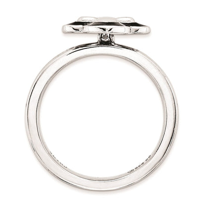 Sterlingsilber Stapelbar Expressions Poliert Emailliert Fleur De Lis Ring
