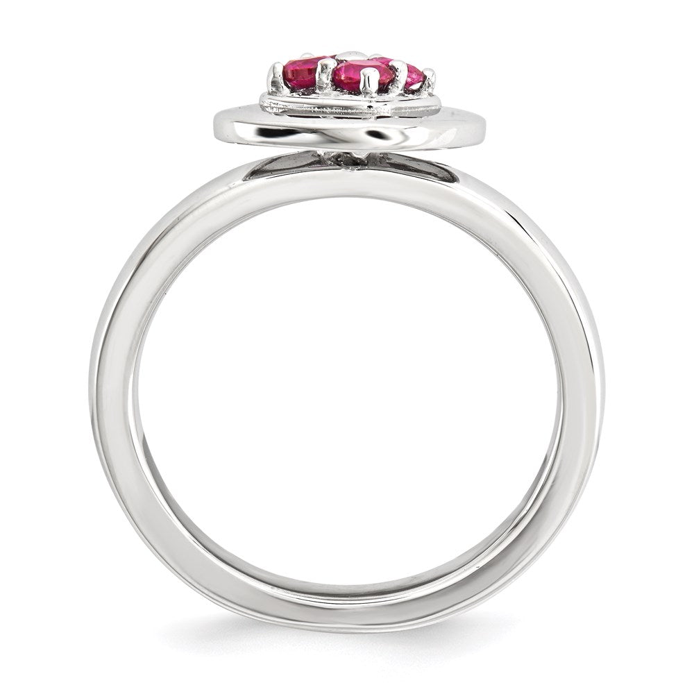 Sterlingsilber Stapelbar Expressions Poliert Erzeugt Rubin Ring