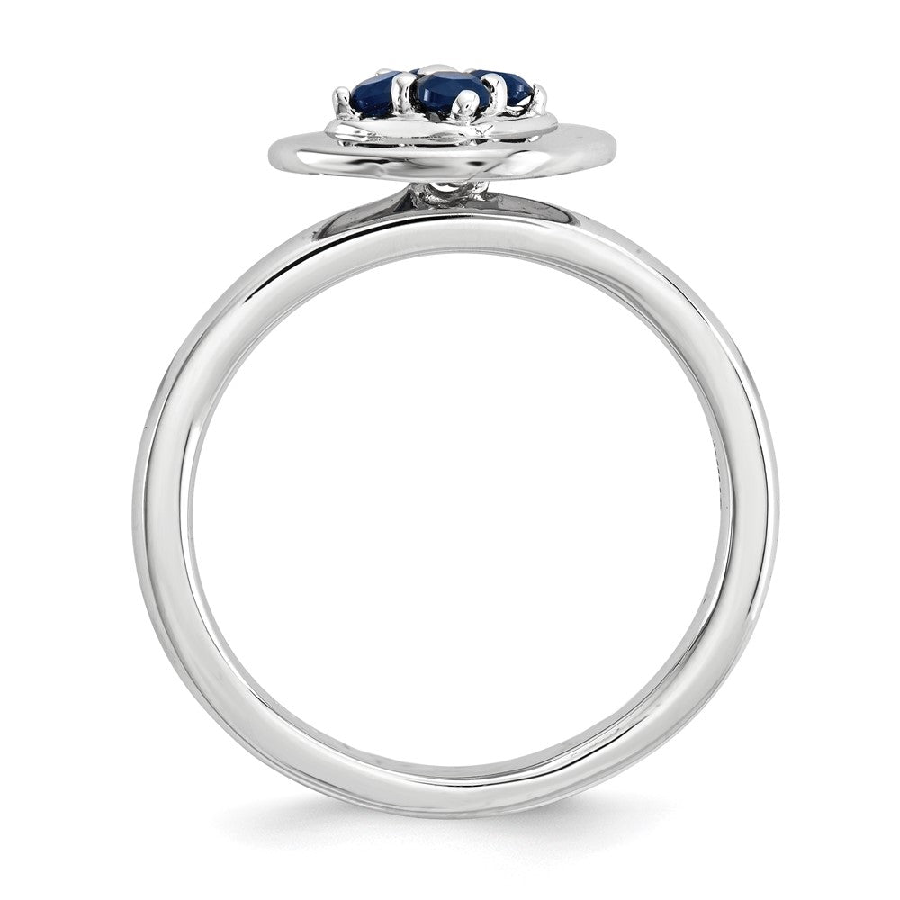 Sterlingsilber Stapelbar Expressions Poliert Erzeugt Saphir Ring