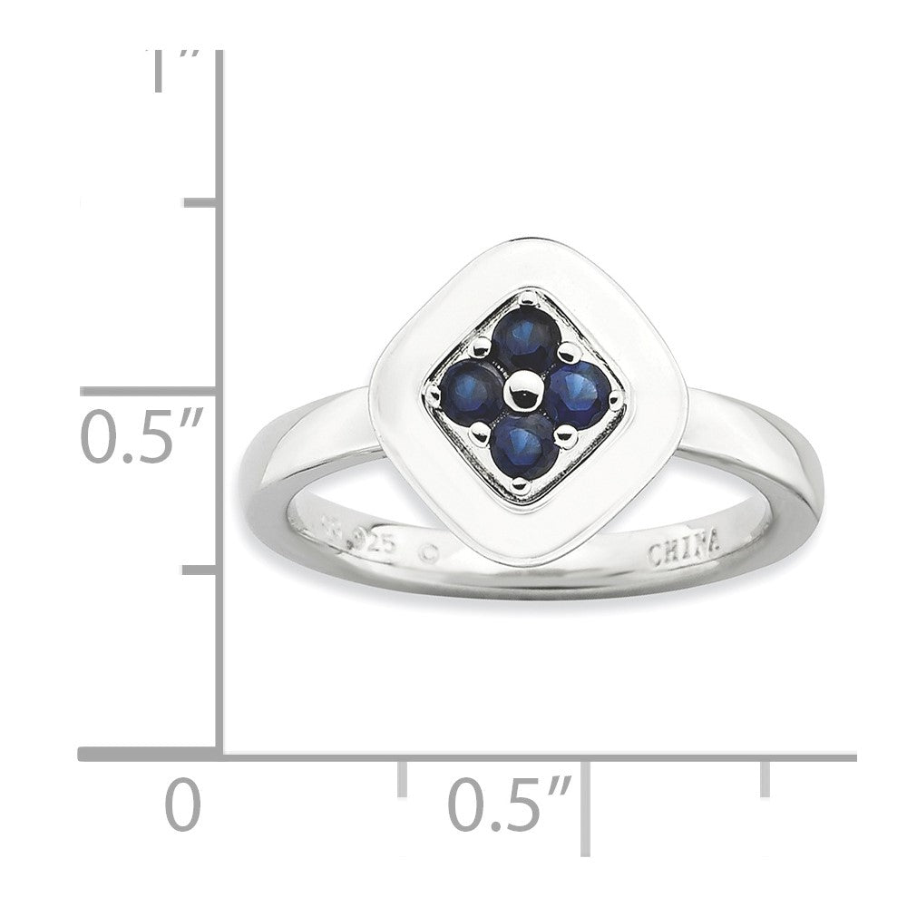 Sterlingsilber Stapelbar Expressions Poliert Erzeugt Saphir Ring