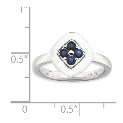 Sterlingsilber Stapelbar Expressions Poliert Erzeugt Saphir Ring