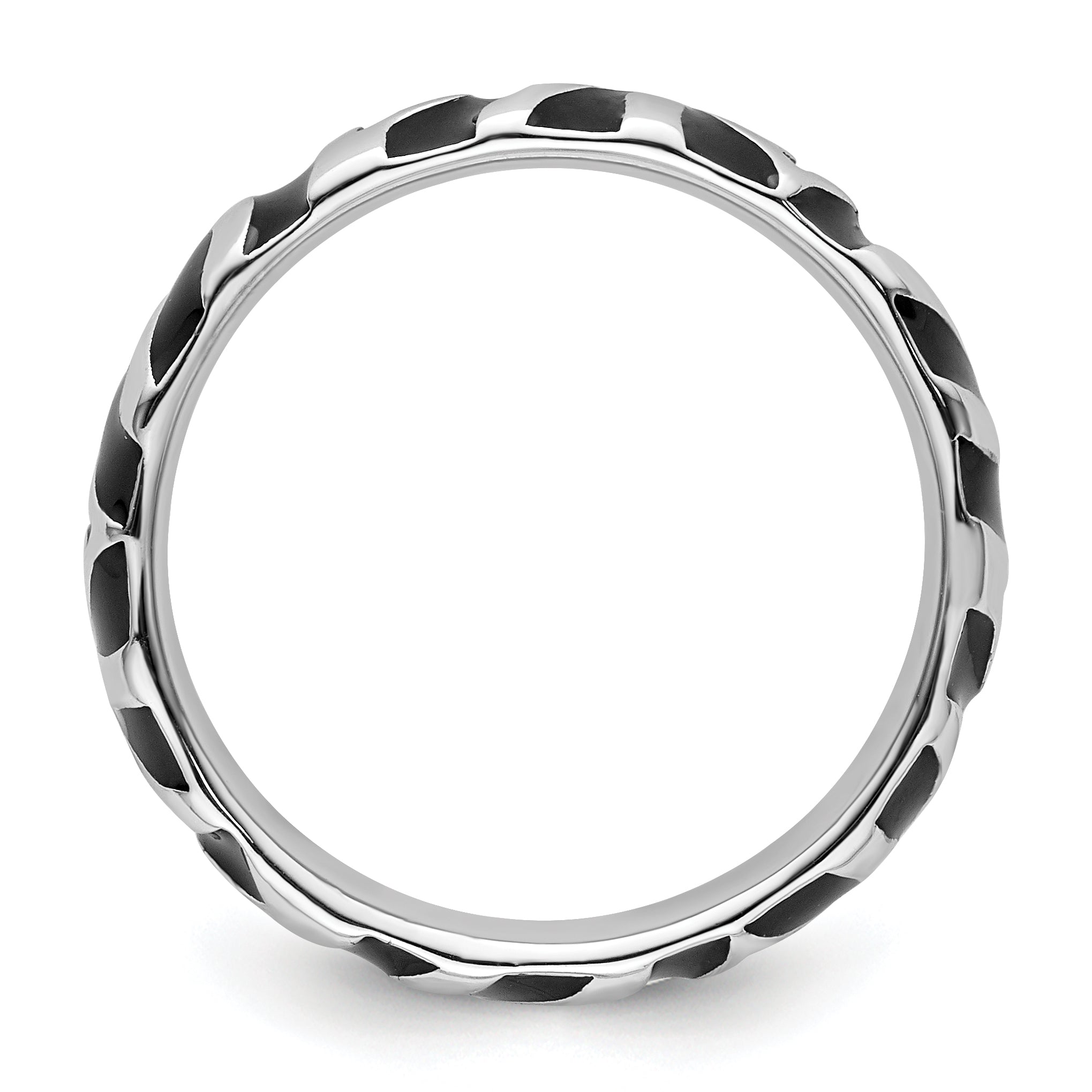 Sterlingsilber Stapelbar Expressions Poliert Emailliert Animal Druck Ring
