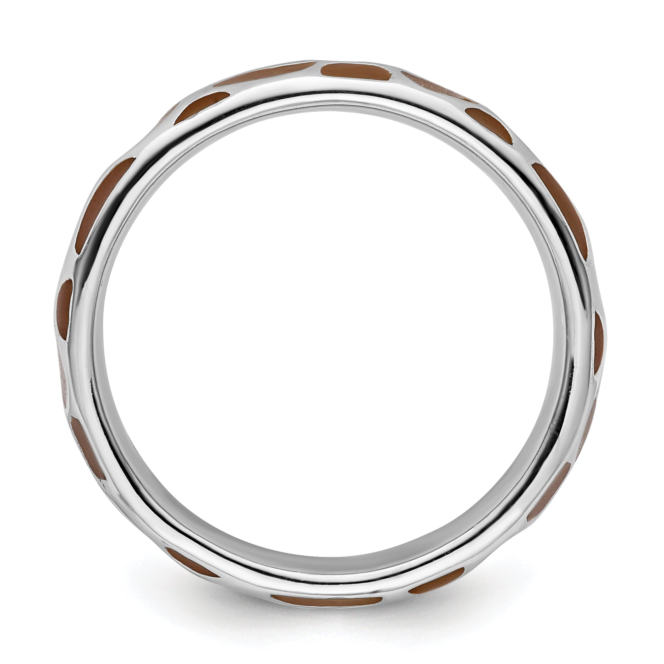 Sterlingsilber Stapelbar Expressions Poliert Emailliert Animal Druck Ring
