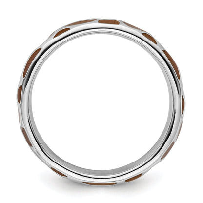 Sterlingsilber Stapelbar Expressions Poliert Emailliert Animal Druck Ring