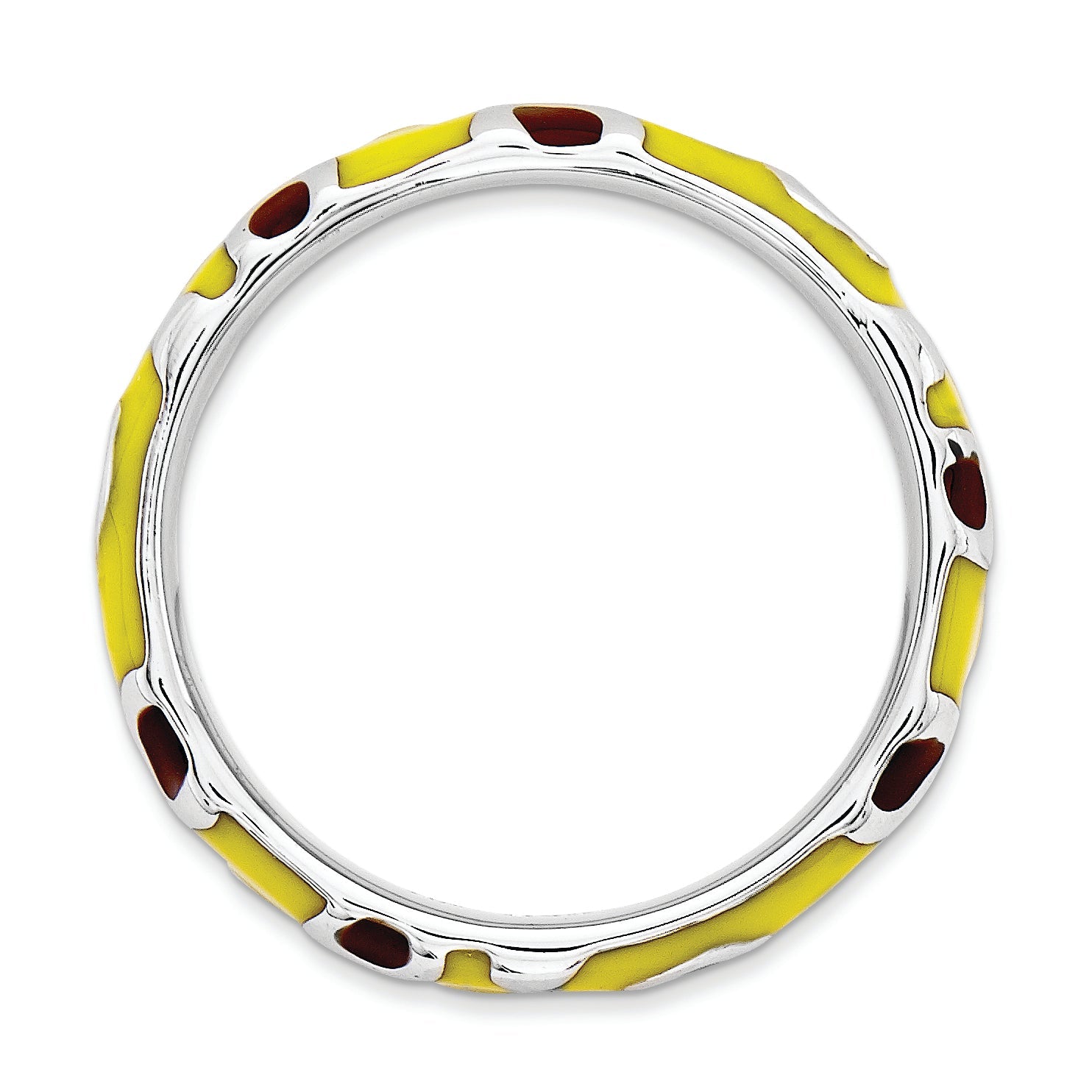 Sterlingsilber Stapelbar Expressions Poliert Emailliert Animal Druck Ring