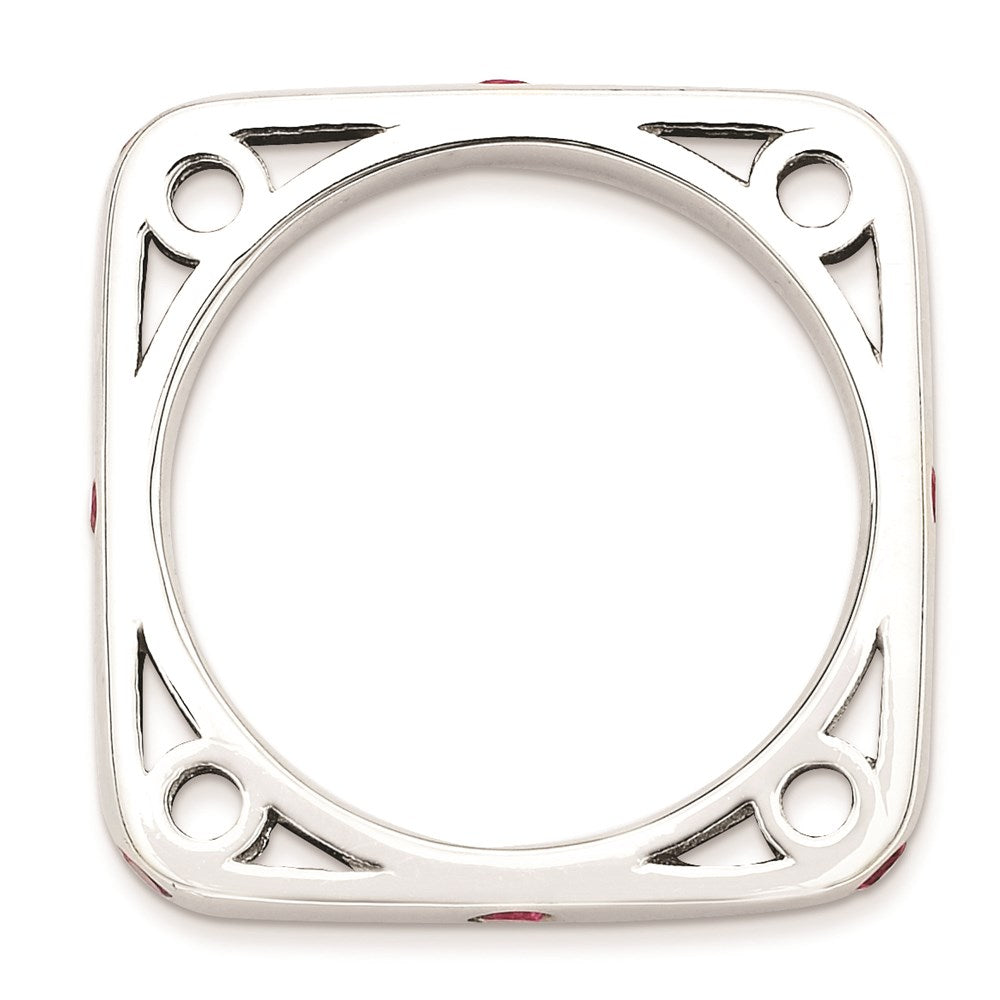Sterlingsilber Stapelbar Expressions Poliert Erzeugt Rubin Quadratisch Ring