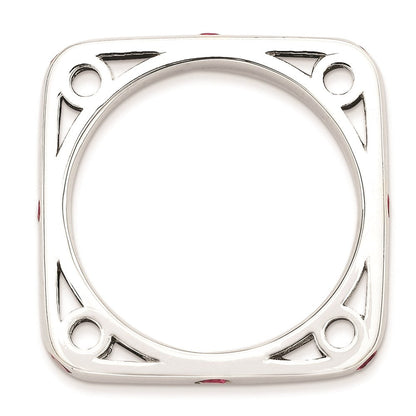 Sterlingsilber Stapelbar Expressions Poliert Erzeugt Rubin Quadratisch Ring