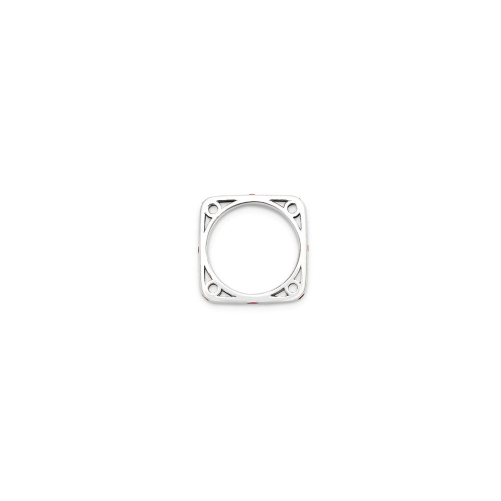 Sterlingsilber Stapelbar Expressions Poliert Erzeugt Rubin Quadratisch Ring