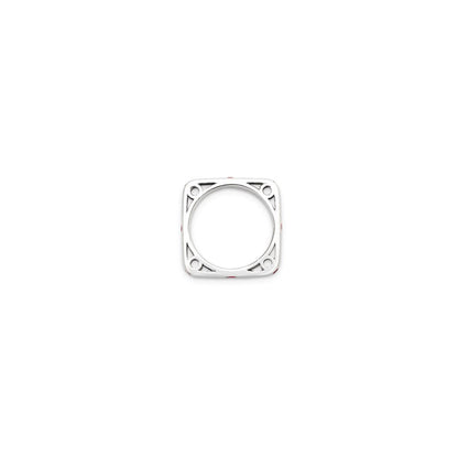 Sterlingsilber Stapelbar Expressions Poliert Erzeugt Rubin Quadratisch Ring