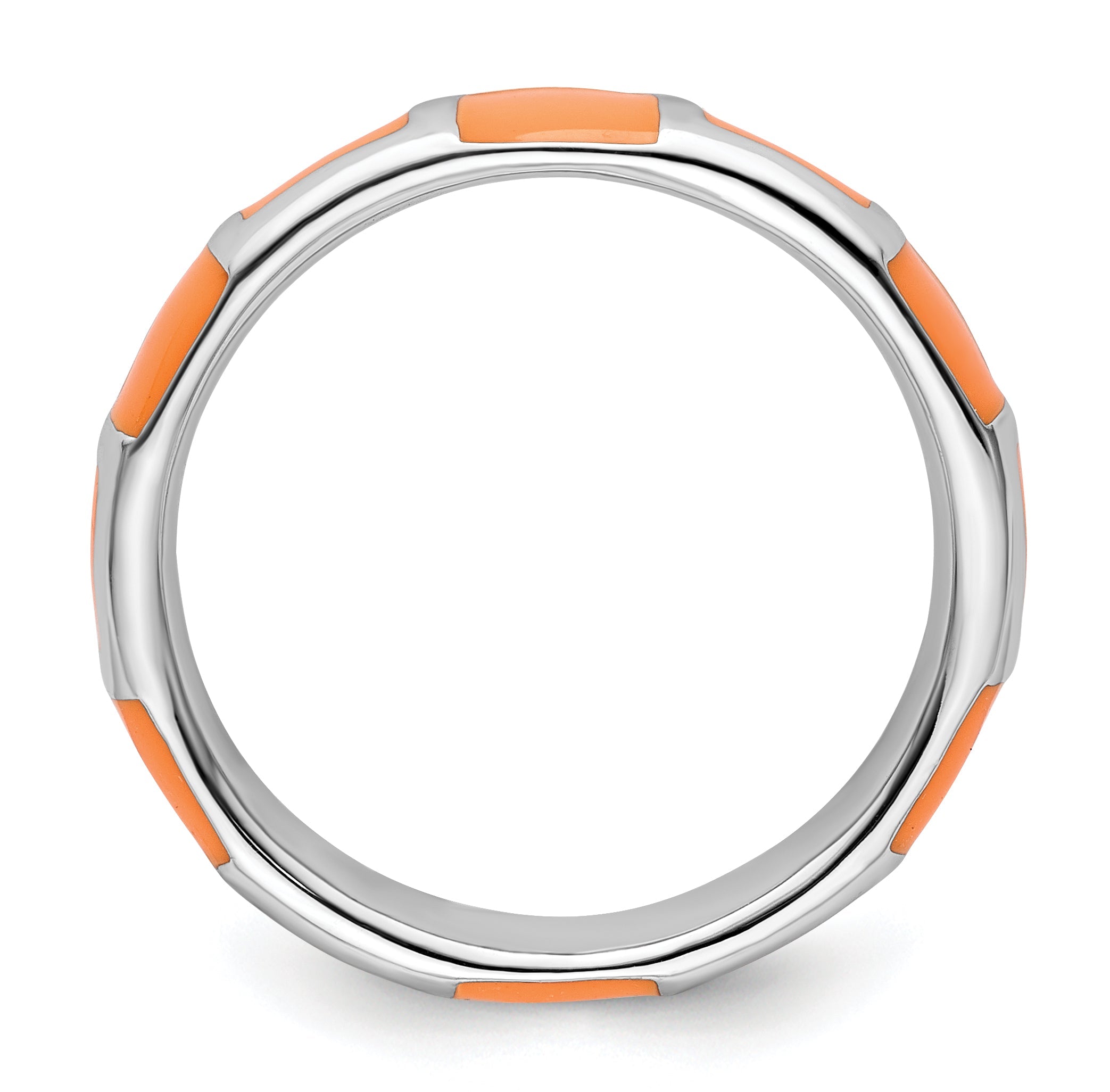 Sterlingsilber Stapelbar Expressions Poliert Orange Emailliert Ring