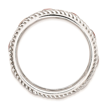 Sterlingsilber Stapelbar Expressions Poliert Rot/black Emailliert Ring