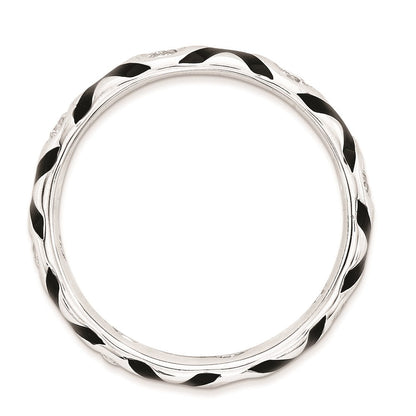 Sterlingsilber Stapelbar Expressions Poliert Zirkonia & Emailliert Ring