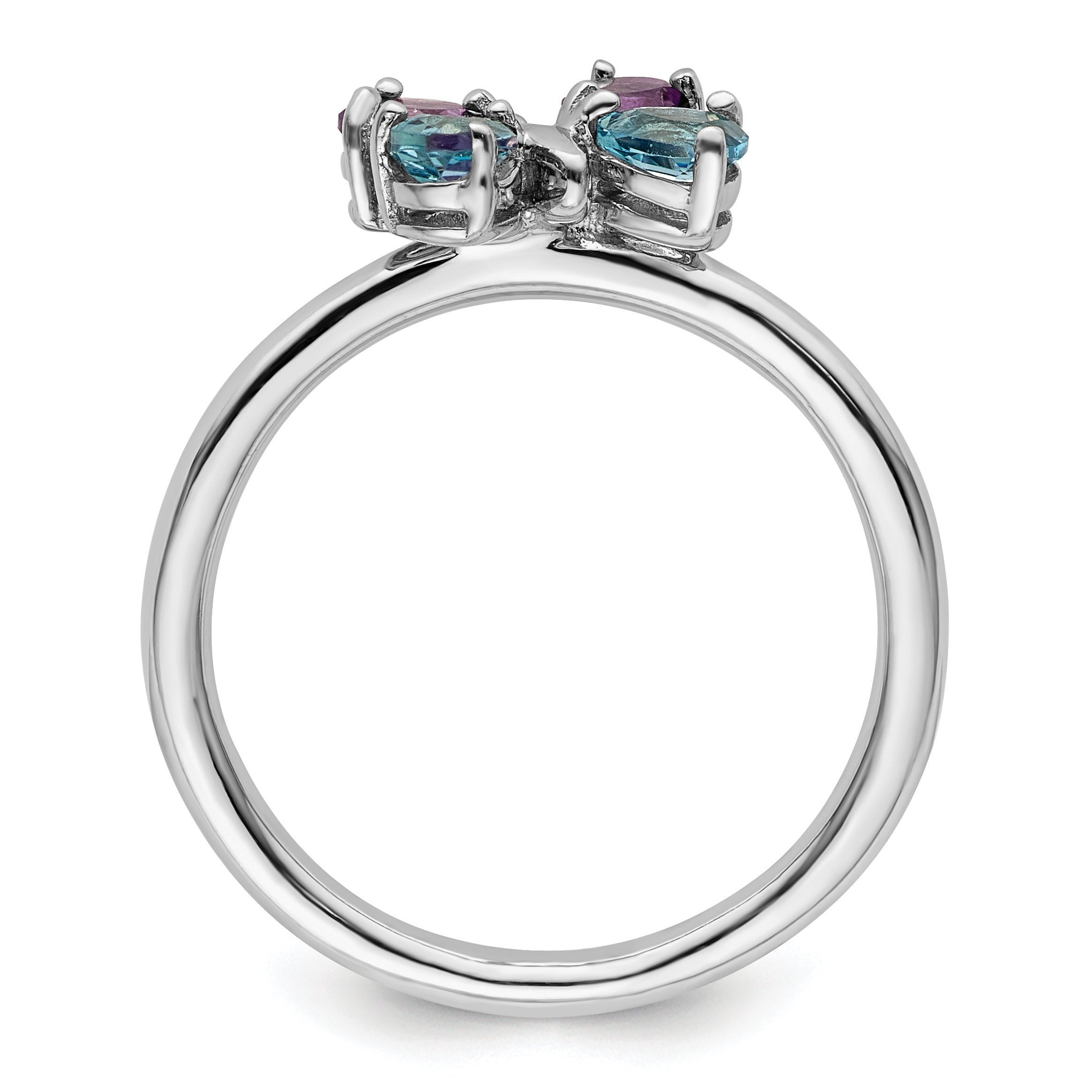 Sterlingsilber Stapelbar Expressions Poliert Bt & Am Schmetterling Ring