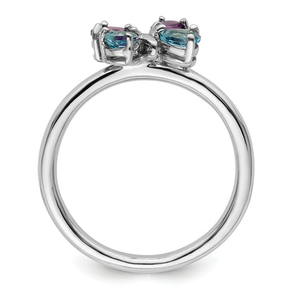 Sterlingsilber Stapelbar Expressions Poliert Bt & Am Schmetterling Ring