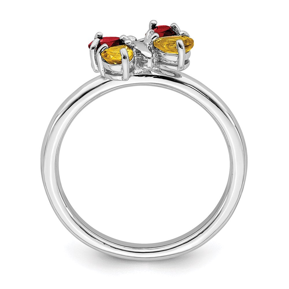 Sterlingsilber Stapelbar Expressions Poliert Ci & Ga Schmetterling Ring