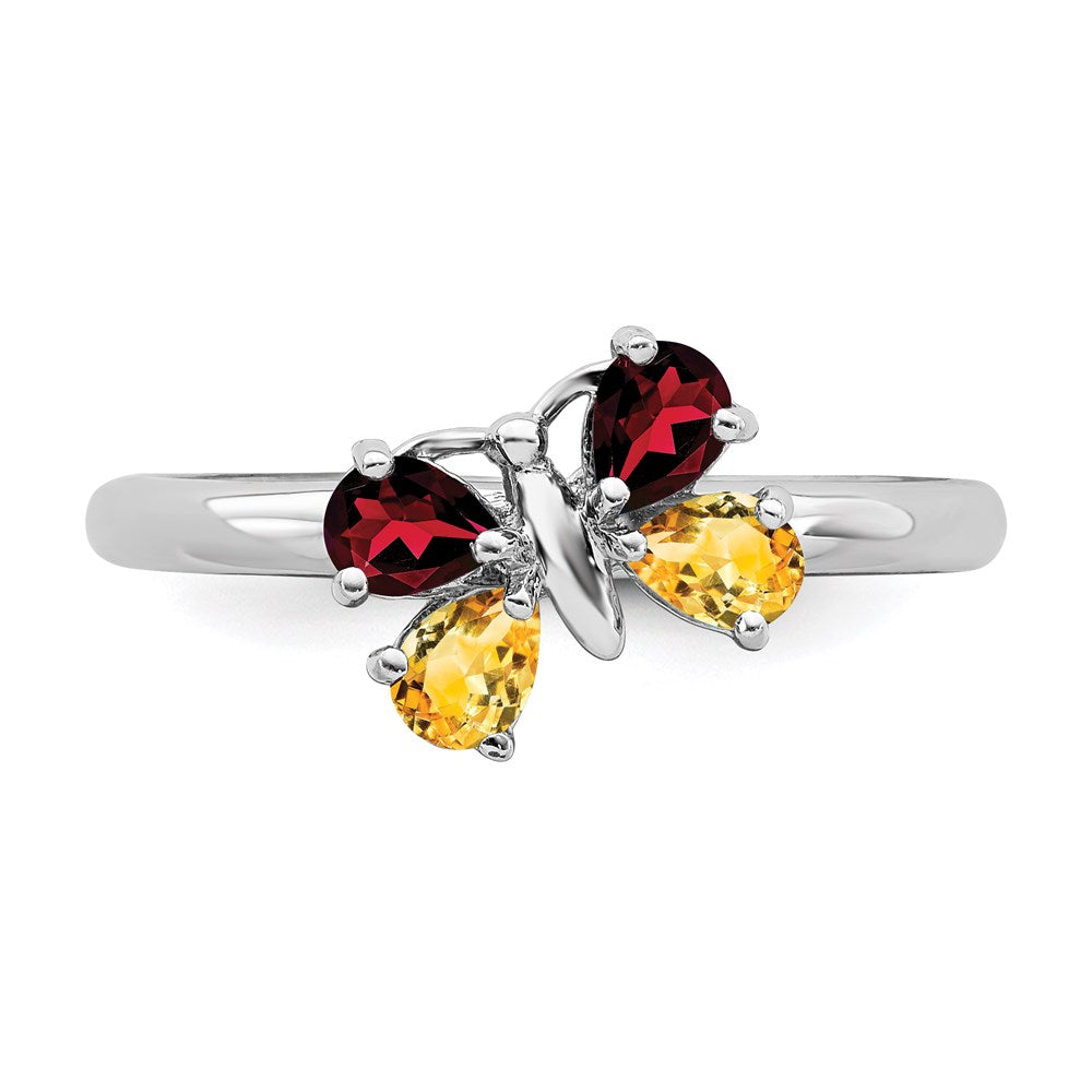 Sterlingsilber Stapelbar Expressions Poliert Ci & Ga Schmetterling Ring