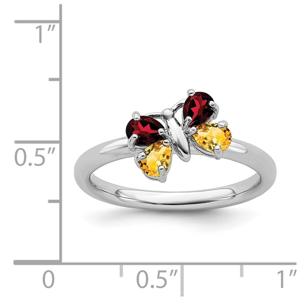 Sterlingsilber Stapelbar Expressions Poliert Ci & Ga Schmetterling Ring