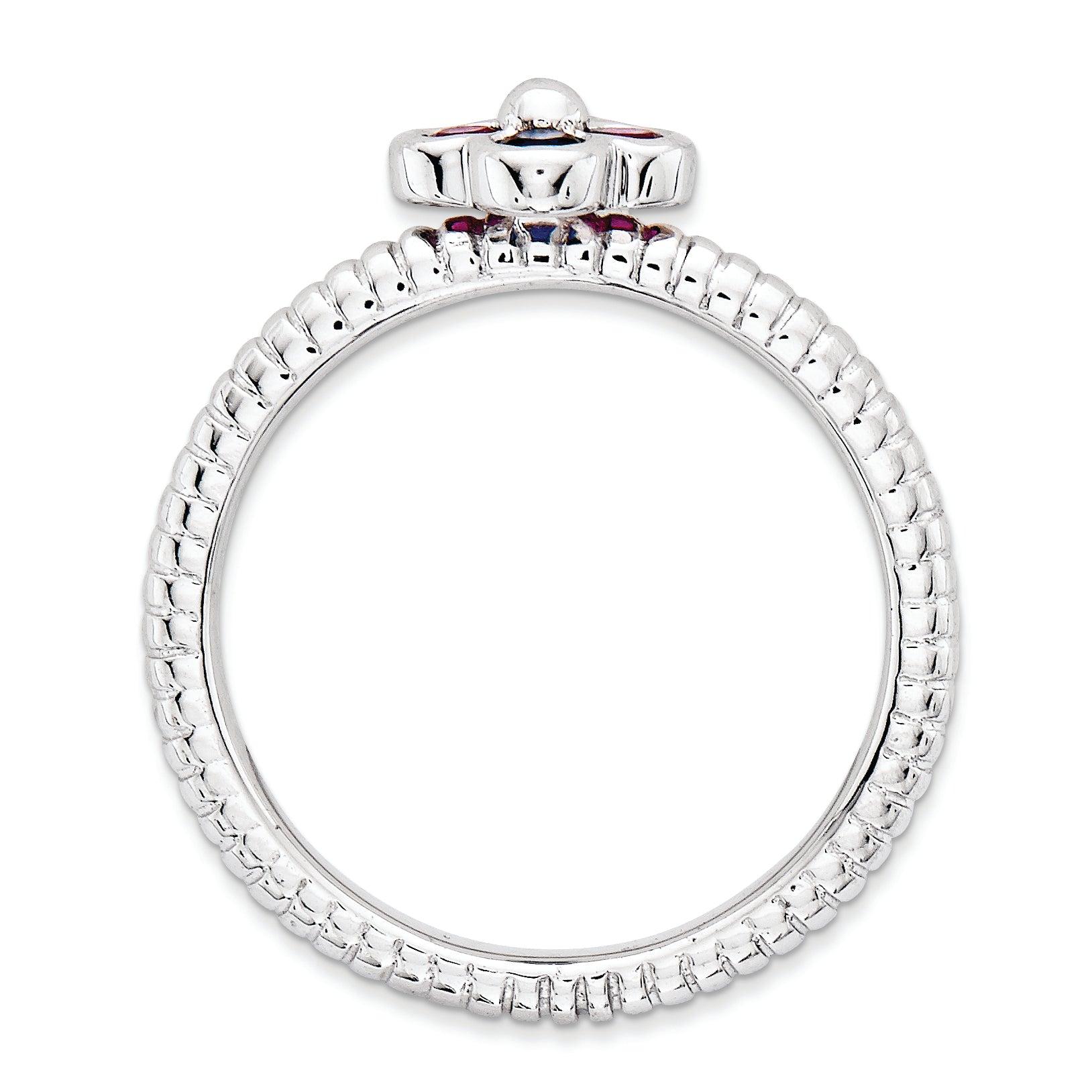Sterlingsilber Stapelbar Expressions Poliert Cr.r & Cr.s Ring