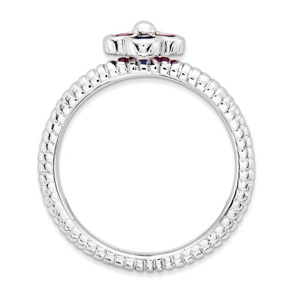 Sterlingsilber Stapelbar Expressions Poliert Cr.r & Cr.s Ring
