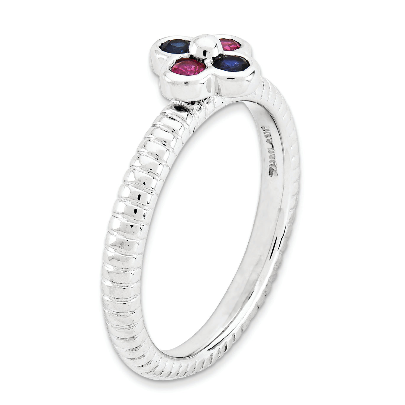 Sterlingsilber Stapelbar Expressions Poliert Cr.r & Cr.s Ring