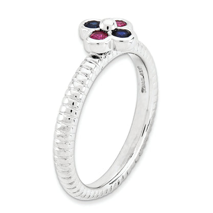 Sterlingsilber Stapelbar Expressions Poliert Cr.r & Cr.s Ring