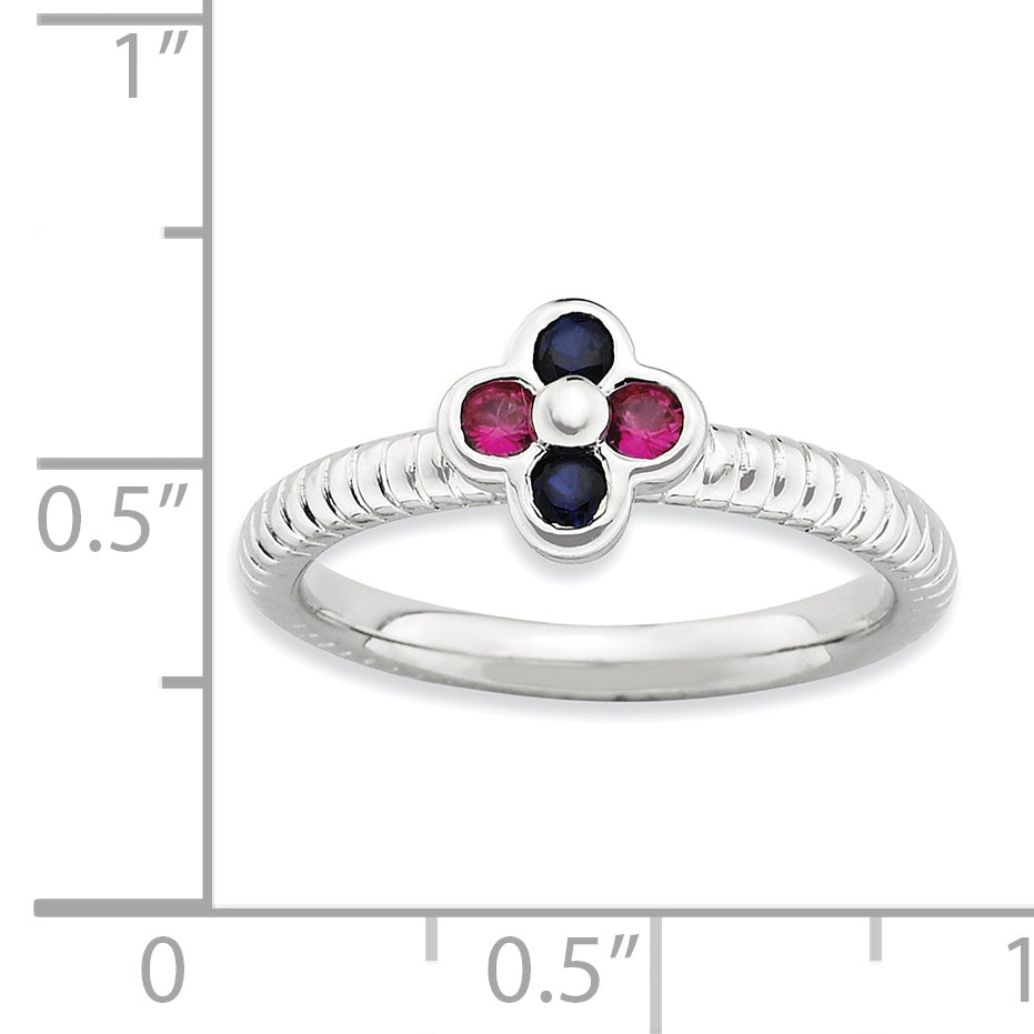 Sterlingsilber Stapelbar Expressions Poliert Cr.r & Cr.s Ring