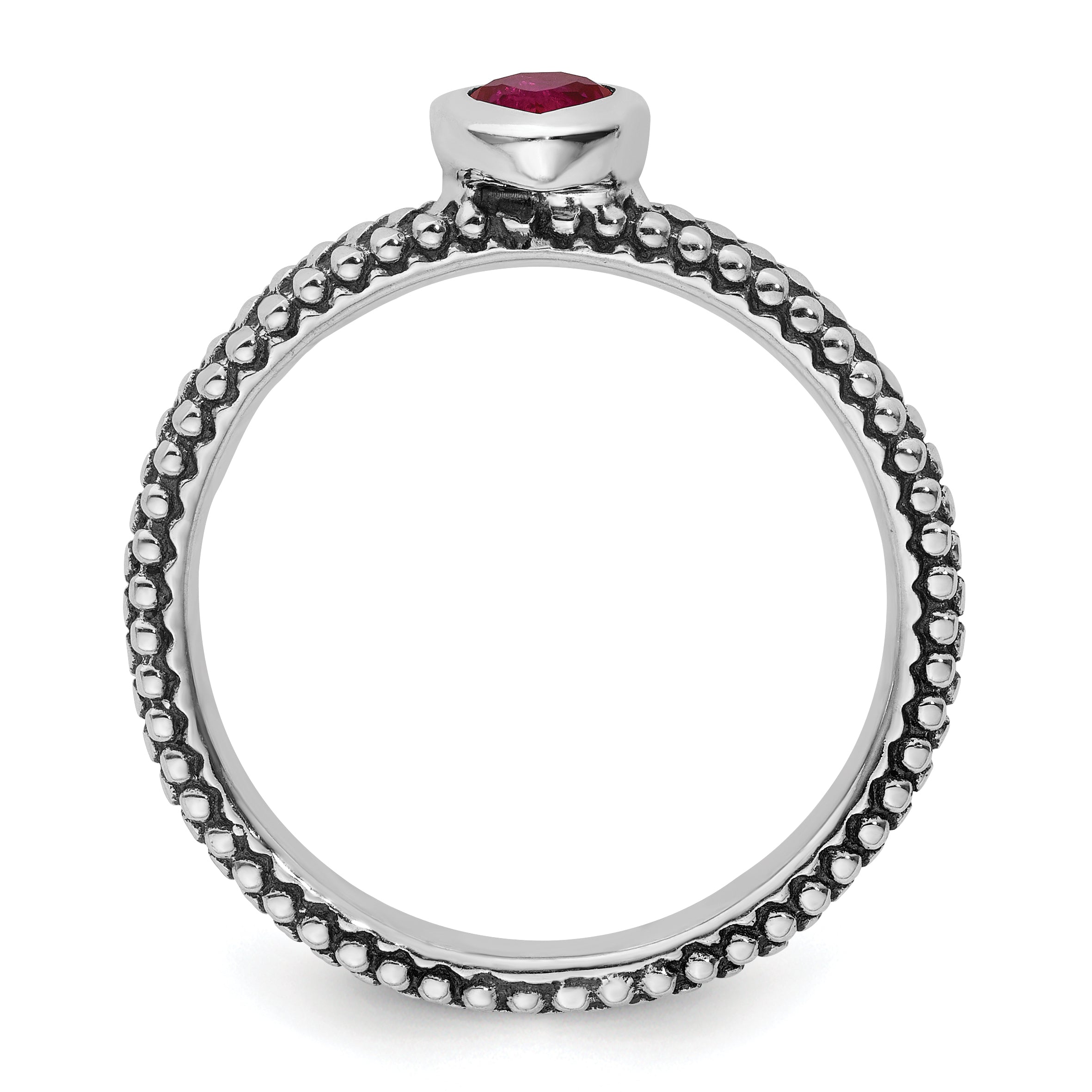 Sterlingsilber Stapelbar Expressions Poliert Cr.r Herz Ring