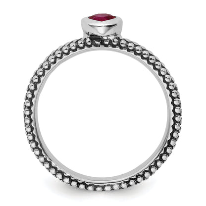 Sterlingsilber Stapelbar Expressions Poliert Cr.r Herz Ring