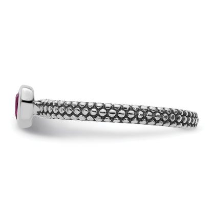Sterlingsilber Stapelbar Expressions Poliert Cr.r Herz Ring